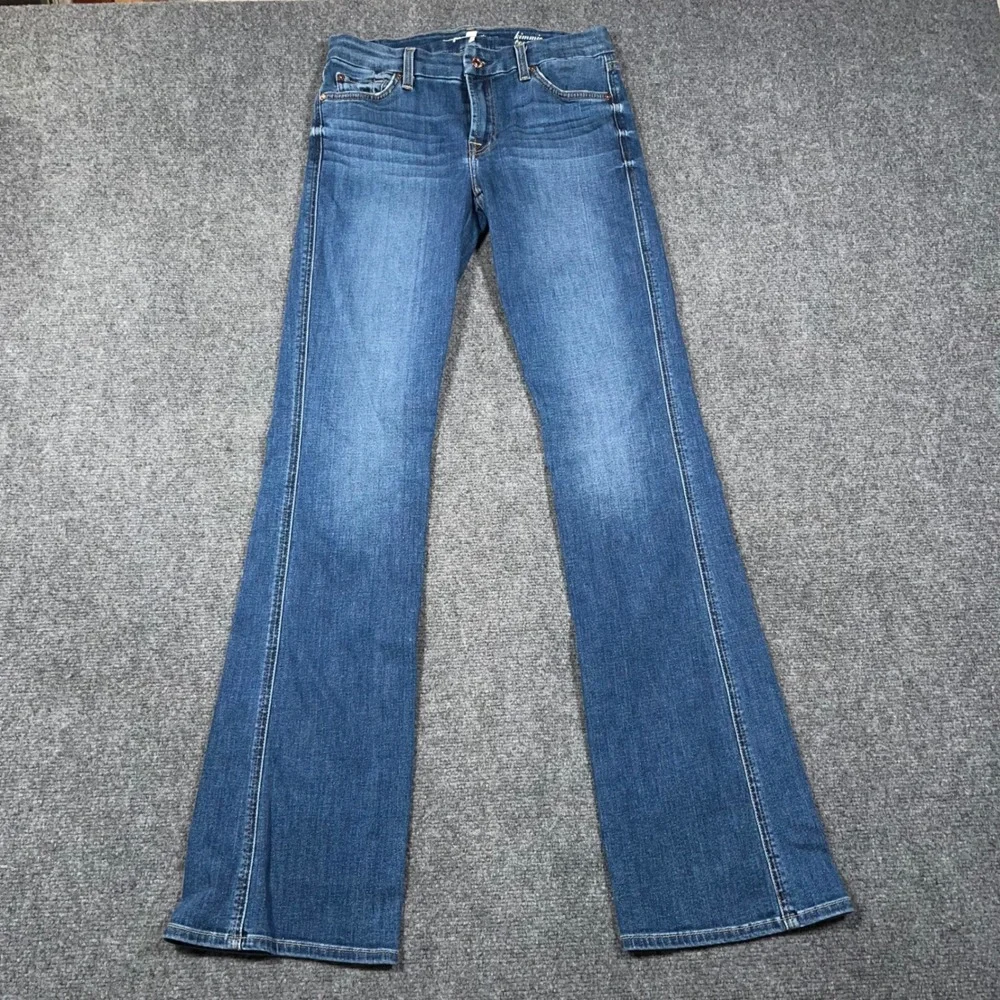 7 For All Mankind Kimmie Bootcut Jeans Womens 30x34 Stretch Medium Wash Blue - Picture 1 of 11